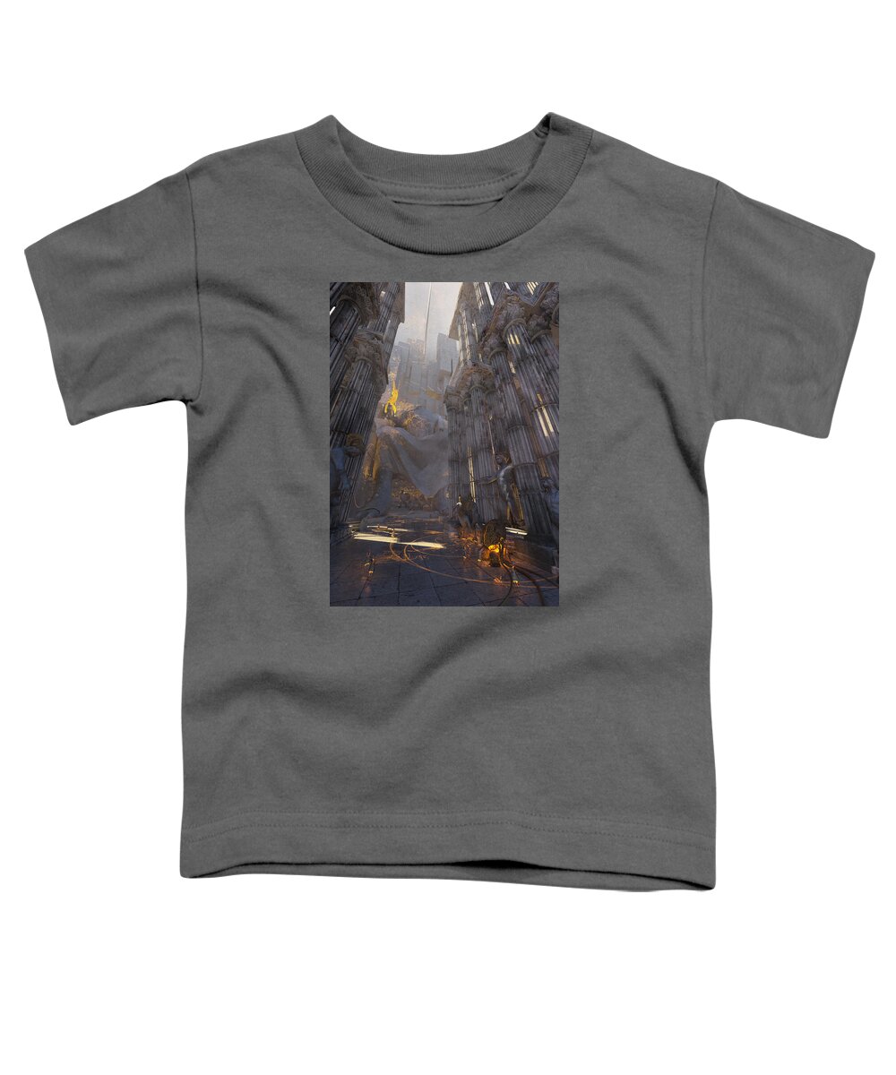 Landscape Toddler T-Shirt featuring the digital art Wonders Temple Of Zeus by Te Hu