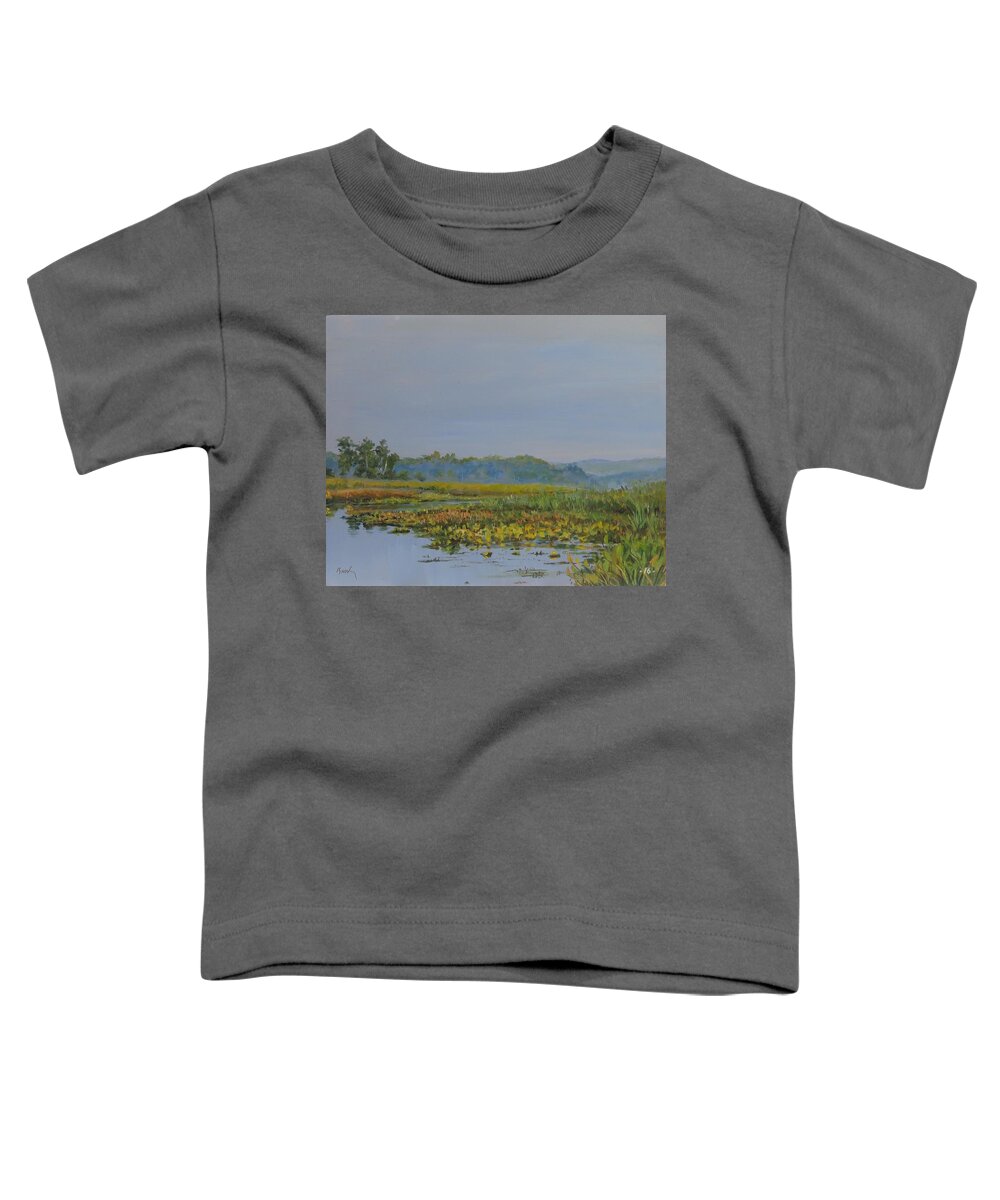 Lake Toddler T-Shirt featuring the painting Woodland Lake by William Brody