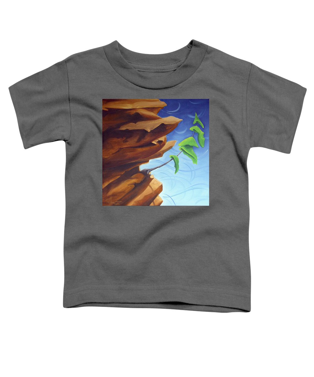 Landscape Toddler T-Shirt featuring the painting Working Your Way Up by Richard Hoedl