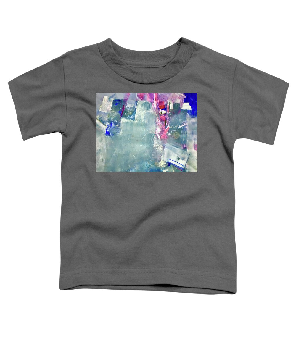 Blue Toddler T-Shirt featuring the painting Worthless Coin by Carole Johnson