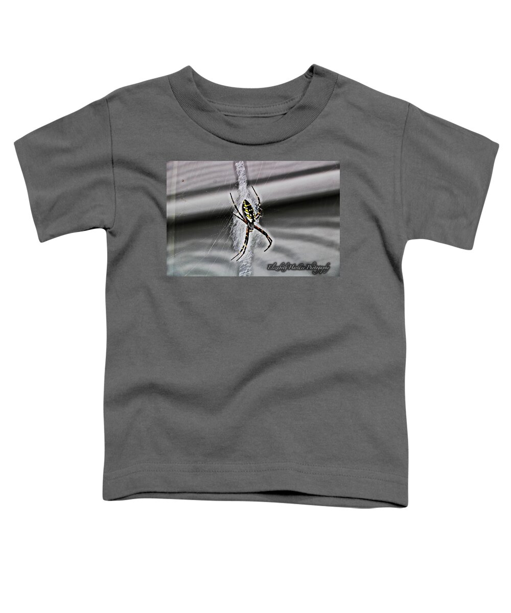  Toddler T-Shirt featuring the photograph Writing Spider by Elizabeth Harllee