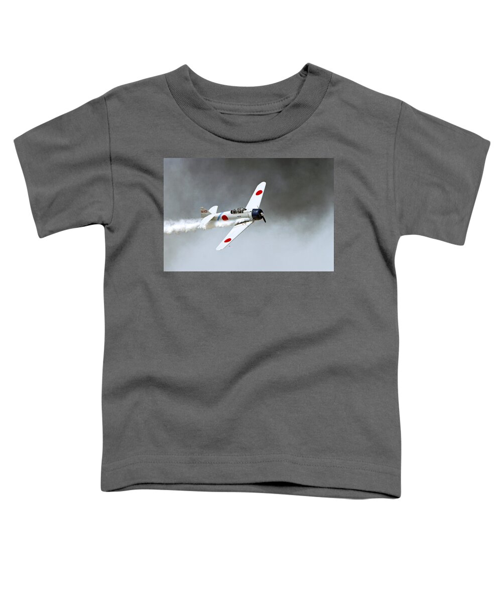 Mitsubishi A6m Zero Toddler T-Shirt featuring the photograph WWII Fighter by Shoal Hollingsworth