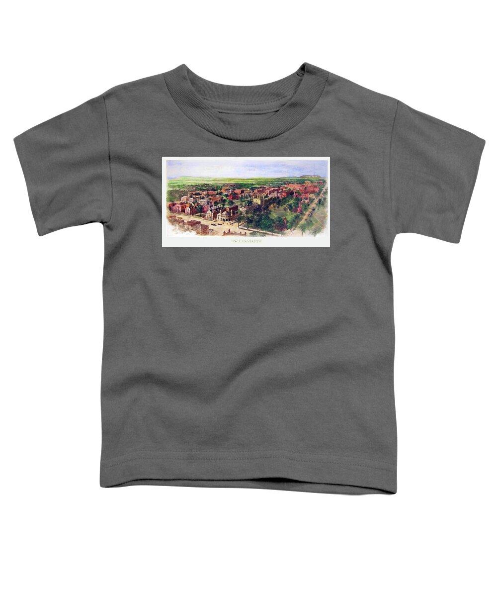 Painting Toddler T-Shirt featuring the painting Yale University 1906 by Mountain Dreams