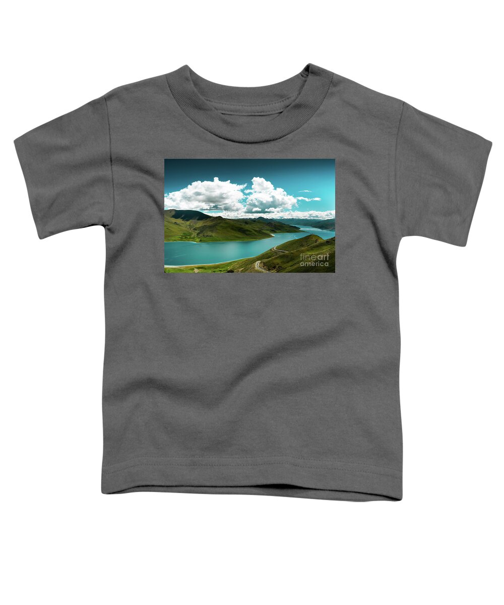 Tibet Toddler T-Shirt featuring the photograph Yamdrok lake The Himalayas TIBET Yantra.lv 2016 by Raimond Klavins