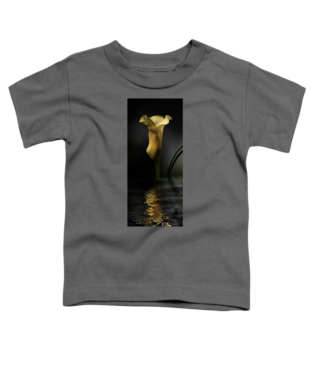 Calla Lily Toddler T-Shirt featuring the digital art Yellow and Gray by JGracey Stinson