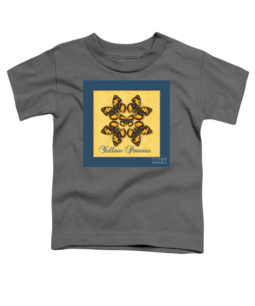 Butterfly Toddler T-Shirt featuring the photograph Yellow Pansy Butterfly Wheel by Melissa A Benson