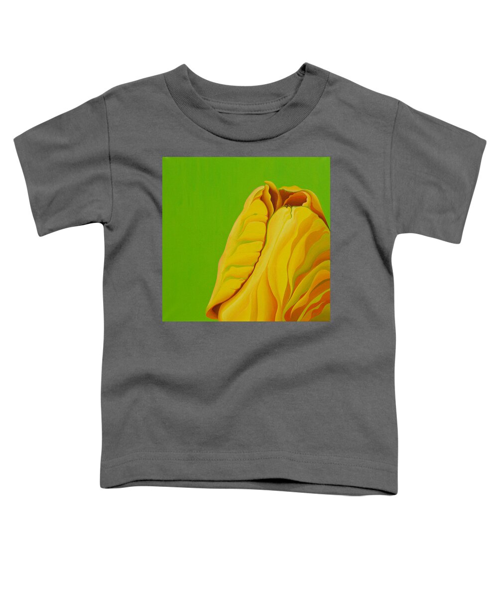 Yellow Toddler T-Shirt featuring the painting Yellow SomeBuddy by Amy Ferrari