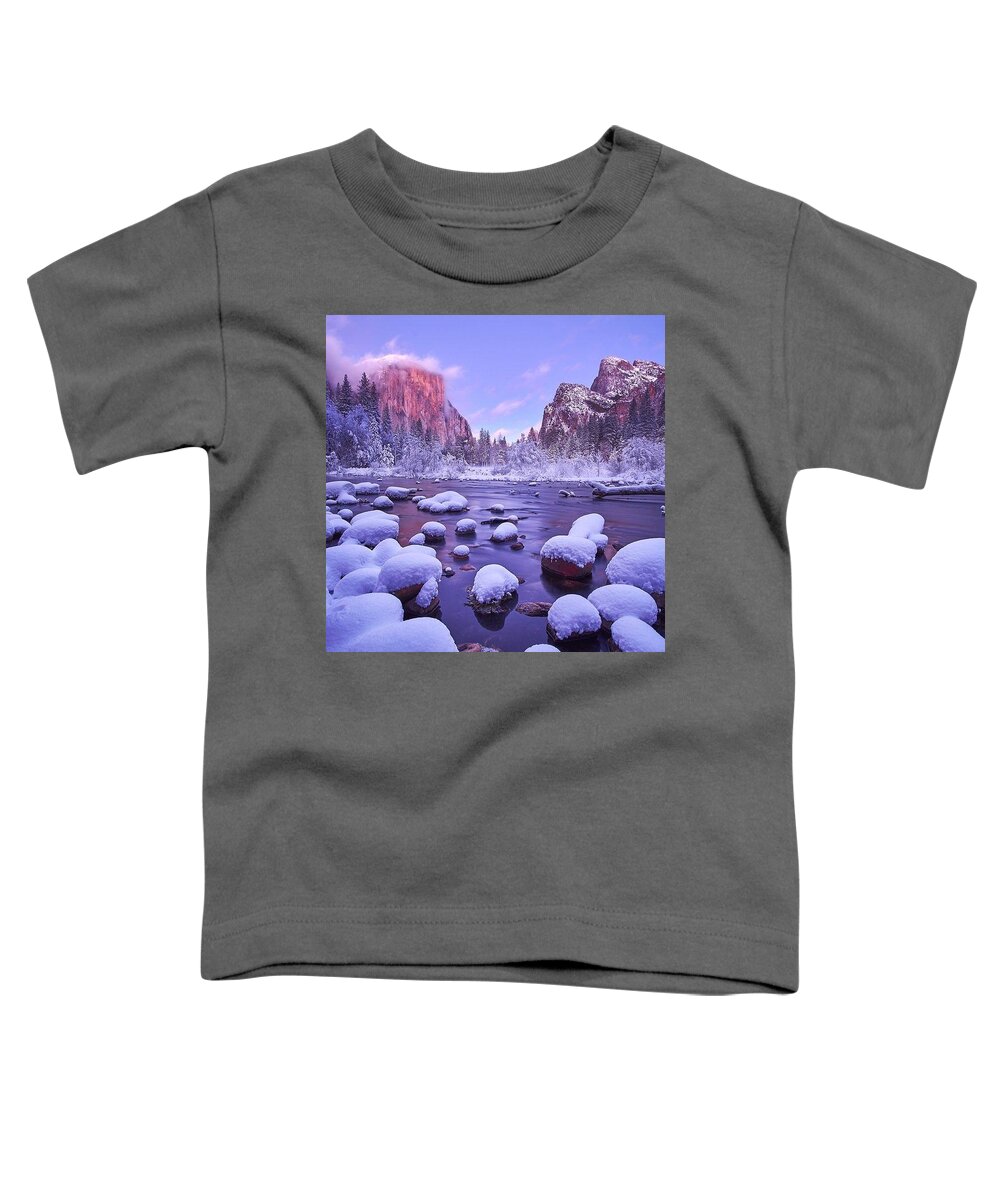 Yosemite Toddler T-Shirt featuring the photograph Yosemite in winter by Andy Bucaille