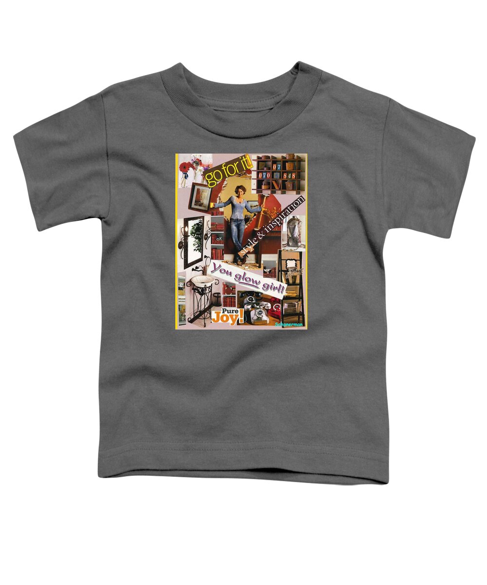 Collage Art Toddler T-Shirt featuring the mixed media You've Got What it Takes by Susan Schanerman