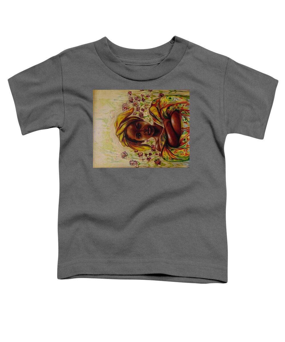 African American Art Toddler T-Shirt featuring the painting Zakkiyya by Emery Franklin