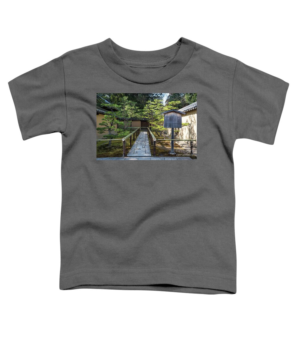 Zen Toddler T-Shirt featuring the photograph Zen Garden, Kyoto Japan by Perry Rodriguez
