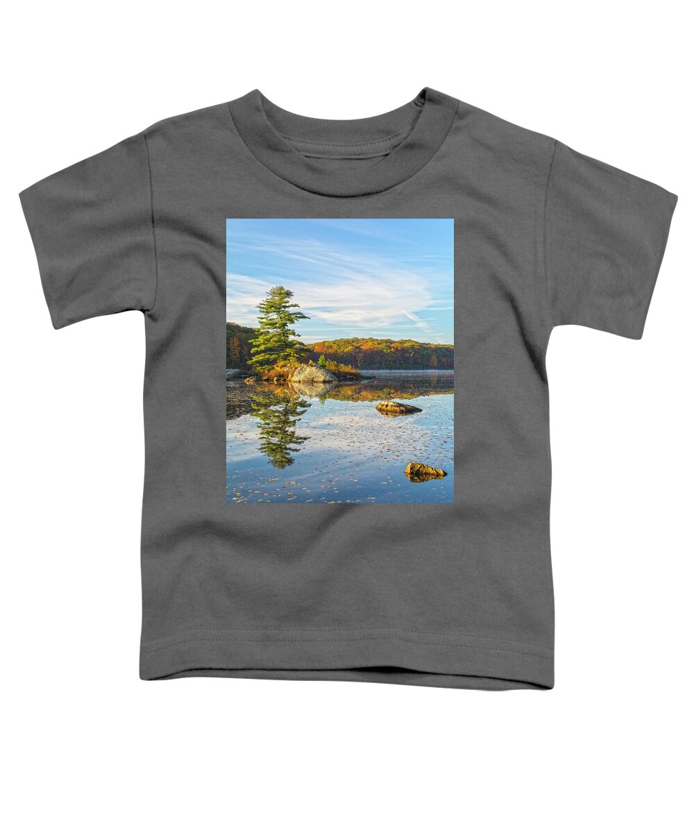 Dawn Toddler T-Shirt featuring the photograph Zen Morning At Little Long Pond Vertical Cropped by Angelo Marcialis