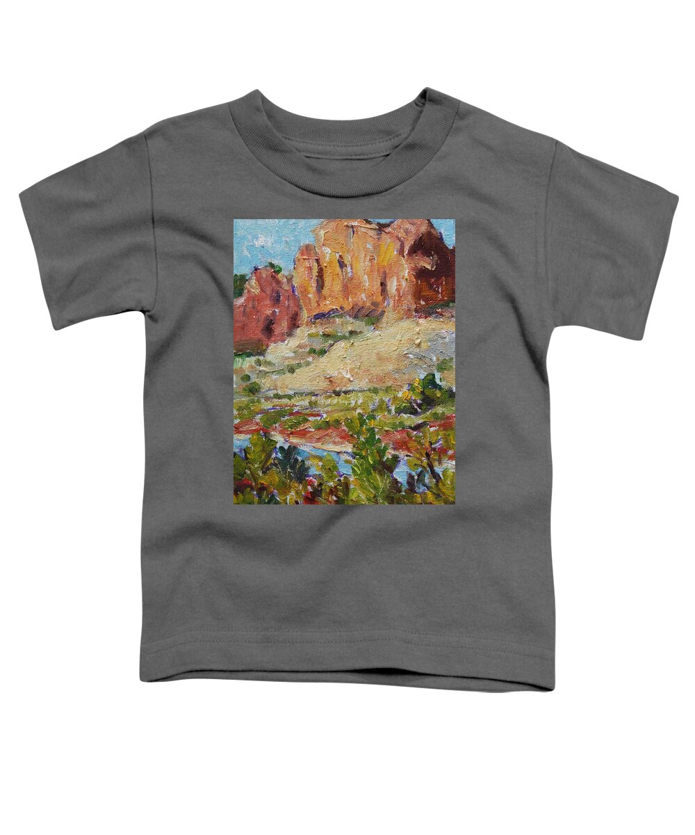 Zion National Park Painting Toddler T-Shirt featuring the painting Zion Mountain Cliff by Owen Hunt