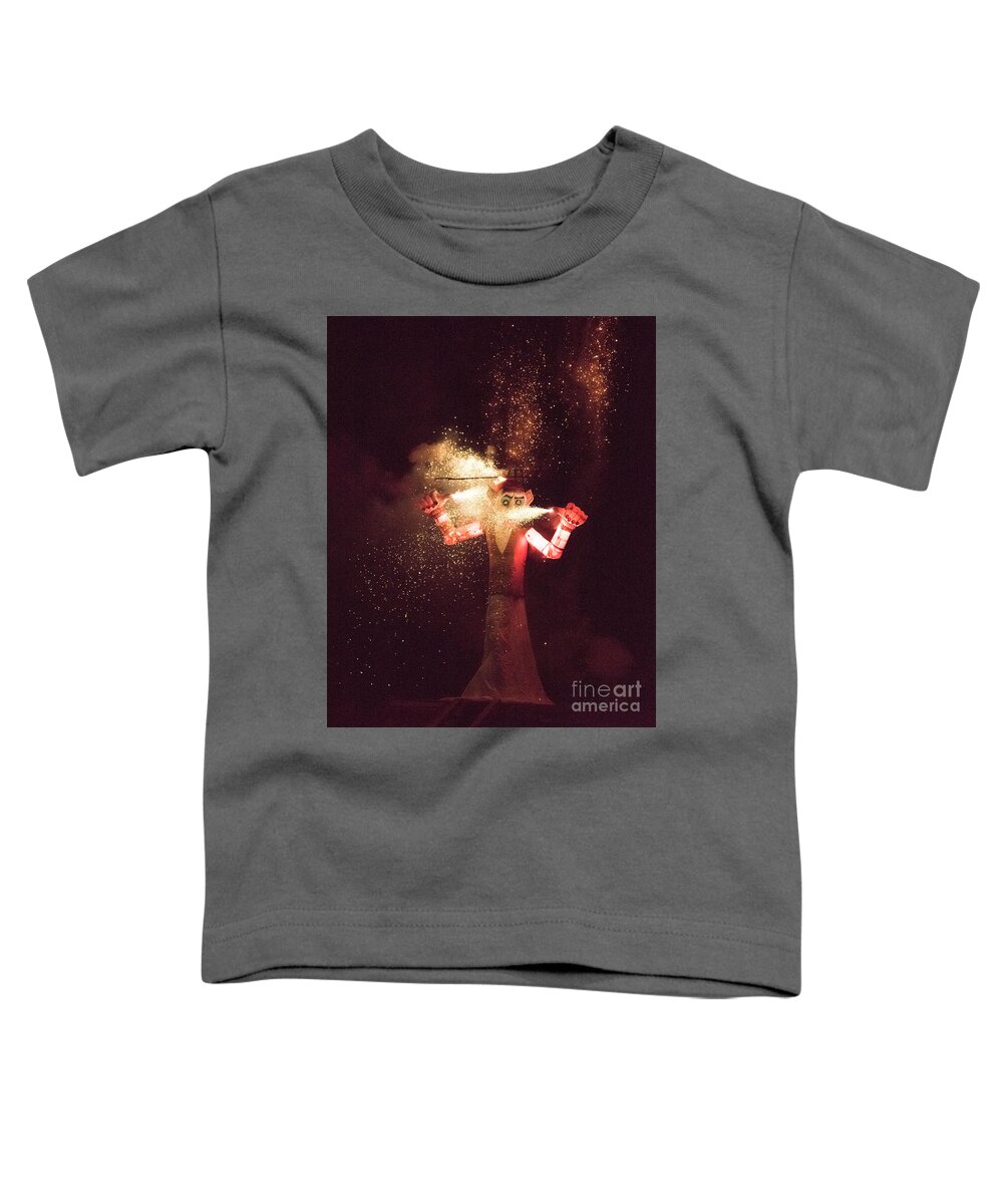 Natanson Toddler T-Shirt featuring the photograph Zozobra Fireworks by Steven Natanson