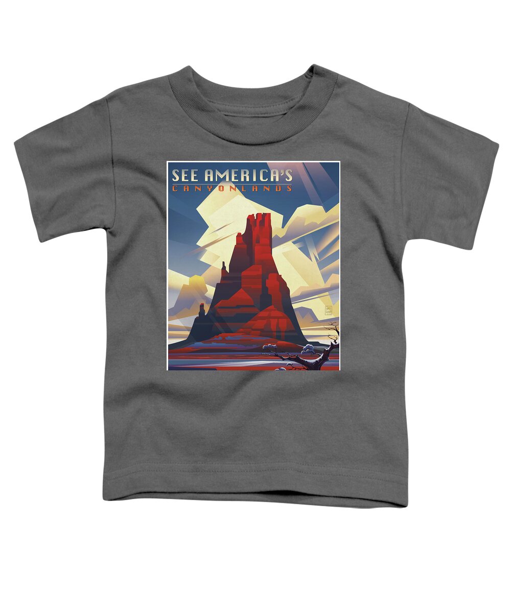 Black Mesa Arizona Toddler T-Shirt featuring the digital art Black Mesa See America by Garth Glazier