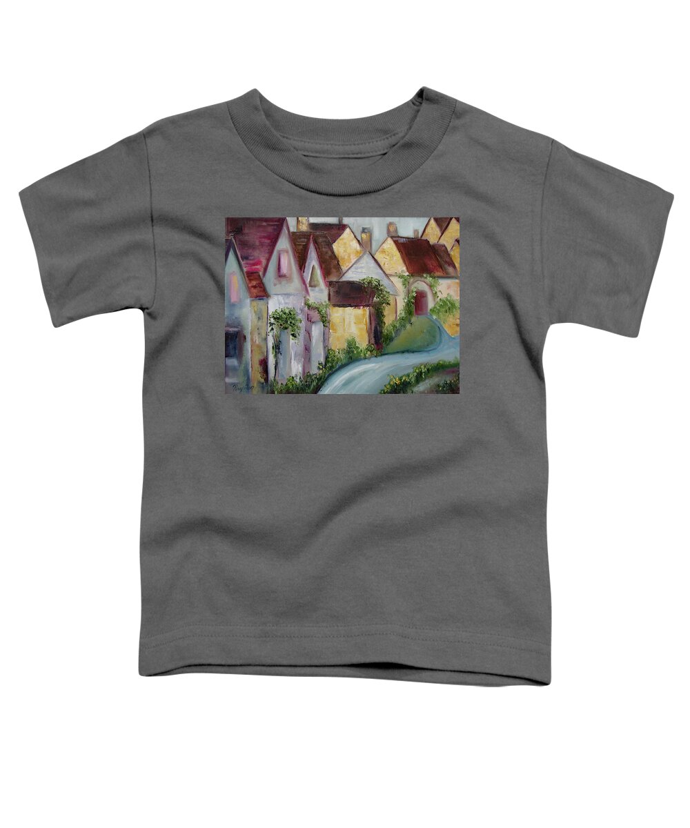 Bourton On The Water Toddler T-Shirt featuring the painting Bourton on the Water by Roxy Rich