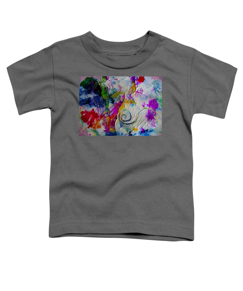 Under The Sea Toddler T-Shirt featuring the painting I sea Beauty #1 by Pj LockhArt