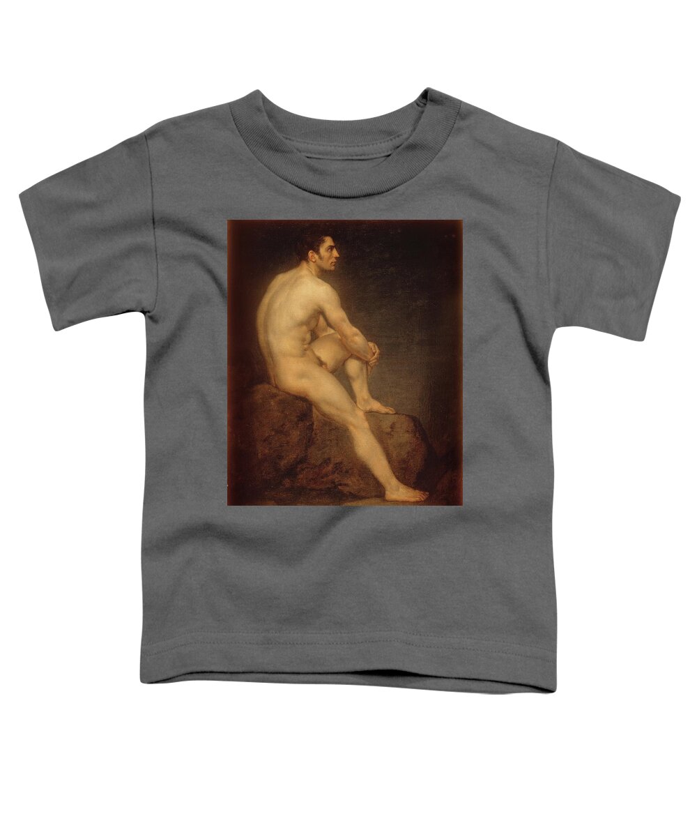Male Nude Toddler T-Shirt featuring the painting Male Nude #3 by Manuel Ignacio Vazquez