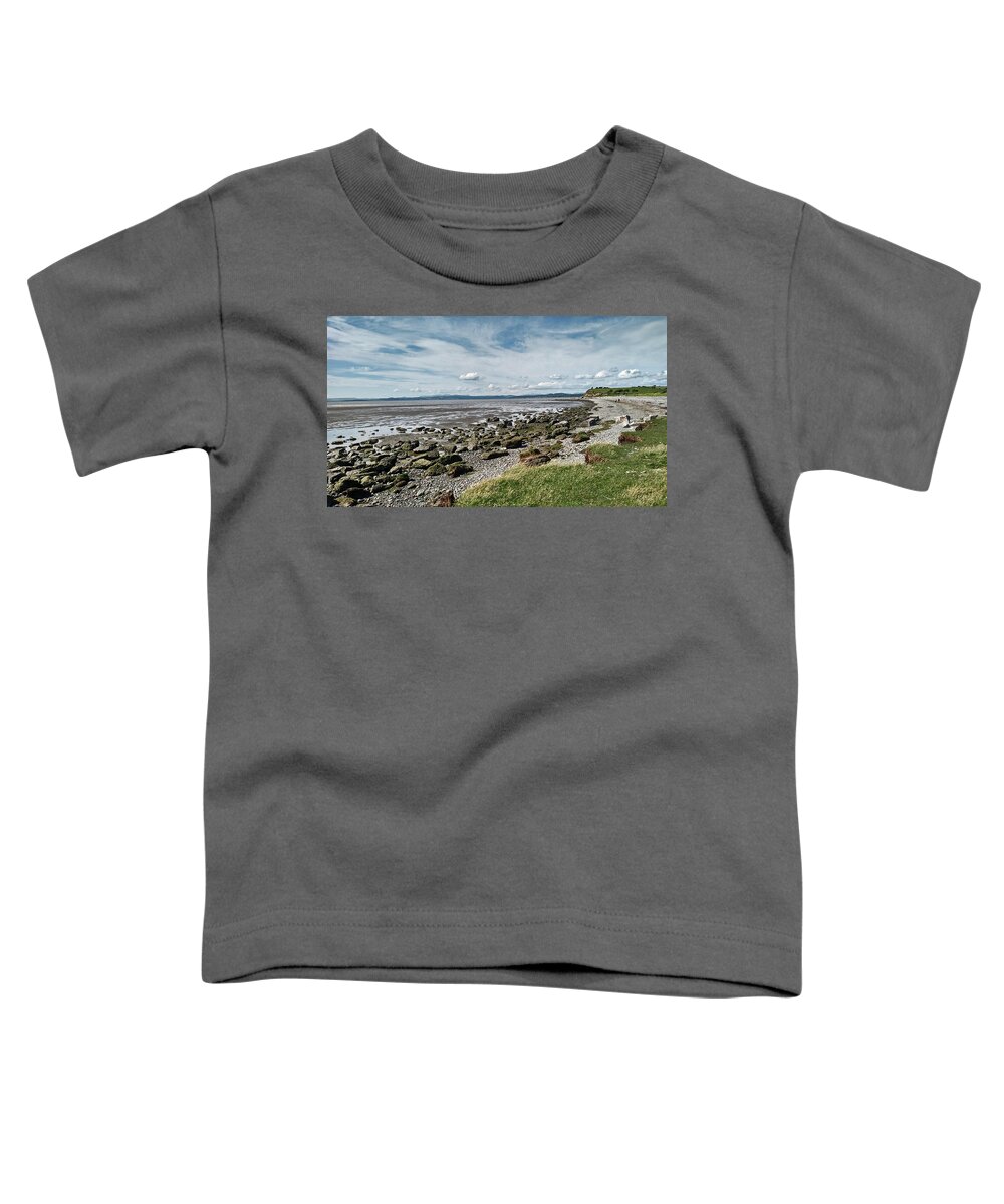 Morecambe Toddler T-Shirt featuring the photograph MORECAMBE. Hest Bank. The Shoreline. #1 by Lachlan Main
