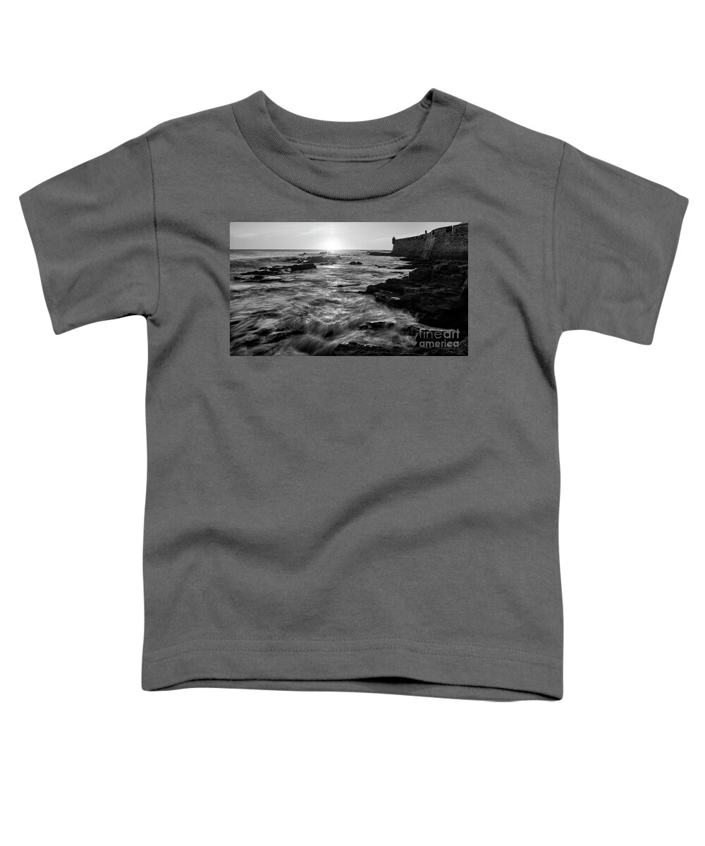 Sky Toddler T-Shirt featuring the photograph Rising Tide Saint Sebastian Castle Cadiz Spain #1 by Pablo Avanzini