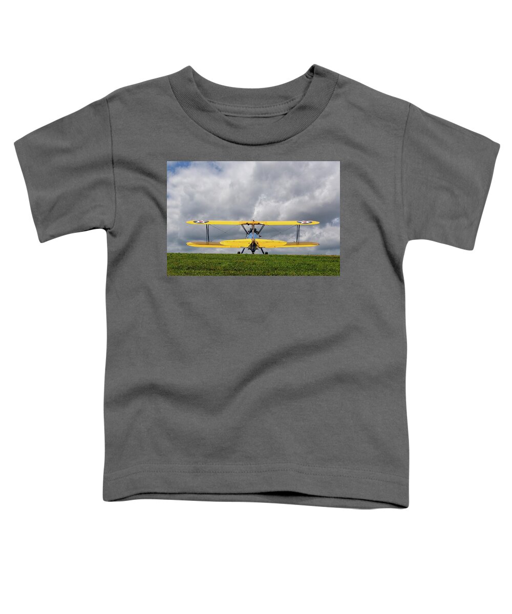2019 Toddler T-Shirt featuring the photograph Stearman on Grass II #1 by Chris Buff