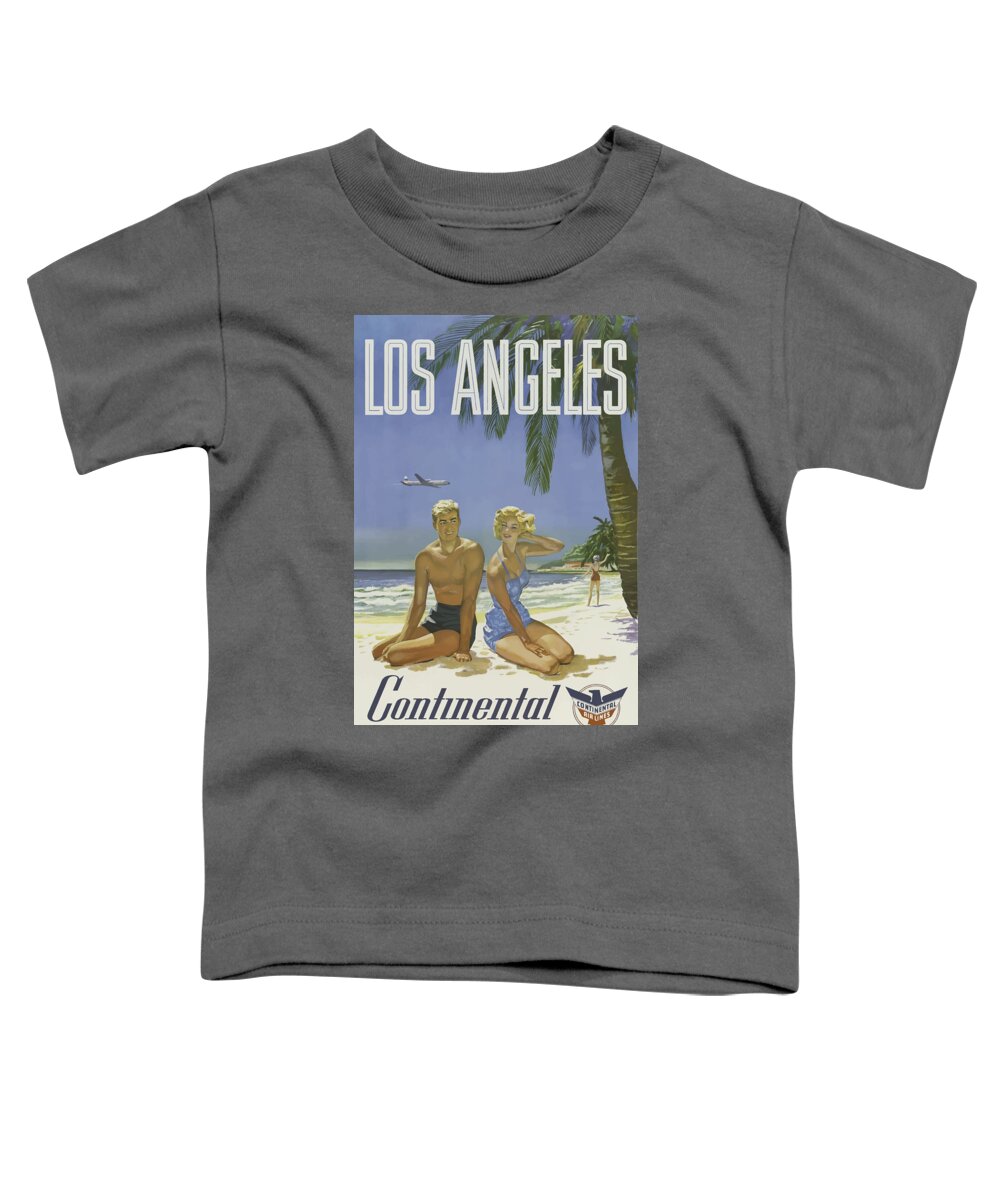 Los Toddler T-Shirt featuring the painting Vintage Travel Poster - Los Angeles #1 by Esoterica Art Agency