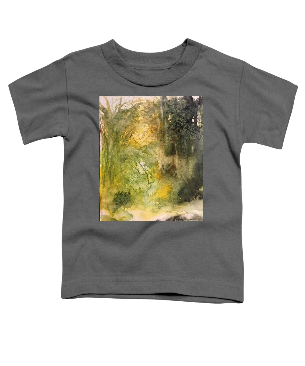The Forest With River Toddler T-Shirt featuring the painting 1052014 by Han in Huang wong