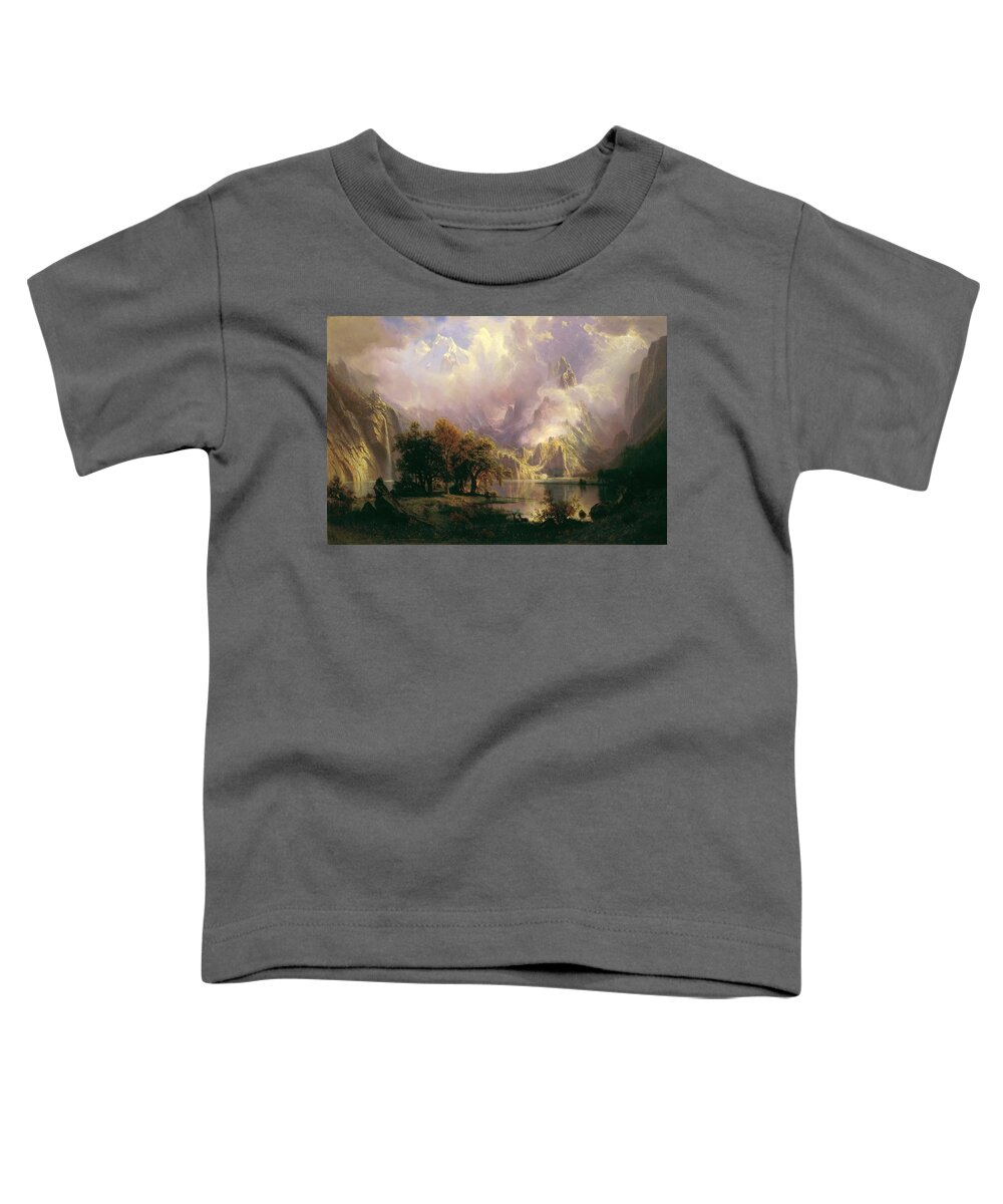 Albert Toddler T-Shirt featuring the painting Rocky Mountain Landscape #19 by Albert Bierstadt