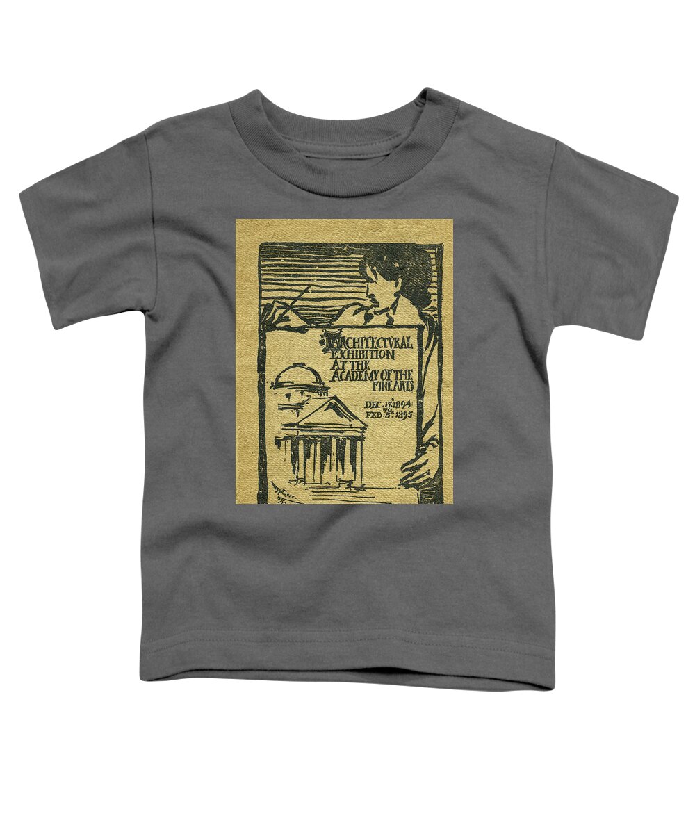 Pennsylvania Academy Of The Fine Arts Toddler T-Shirt featuring the mixed media 1894-95 Catalogue of the Architectural Exhibition at the Pennsylvania Academy of the Fine Arts by Wilson Eyre Jr