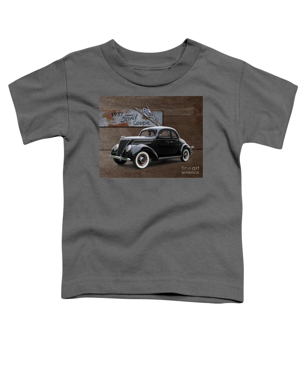 1937 Toddler T-Shirt featuring the photograph 1937 Ford Coupe on Barnwood by Ron Long