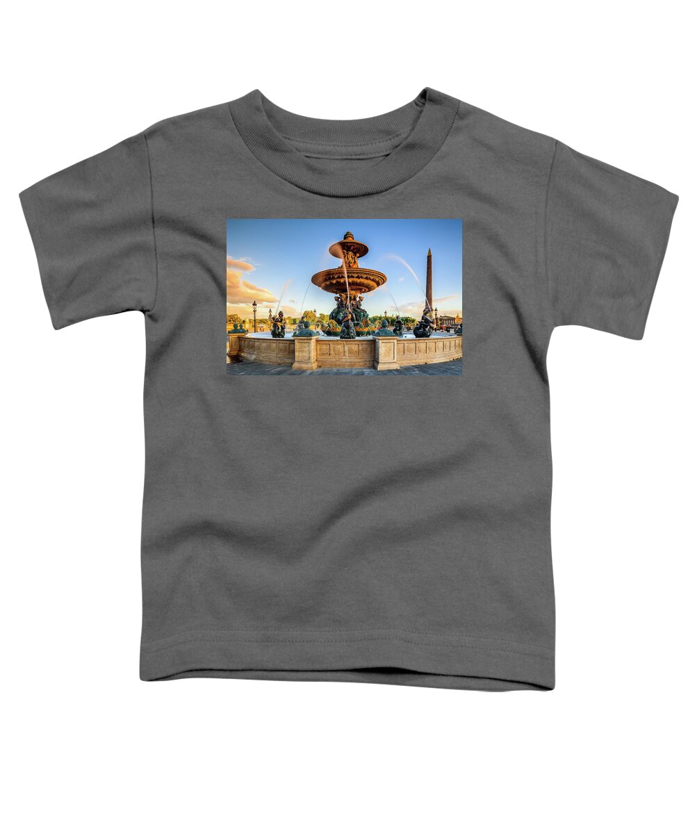 Estock Toddler T-Shirt featuring the digital art Place De La Concorde In Paris #3 by Antonino Bartuccio