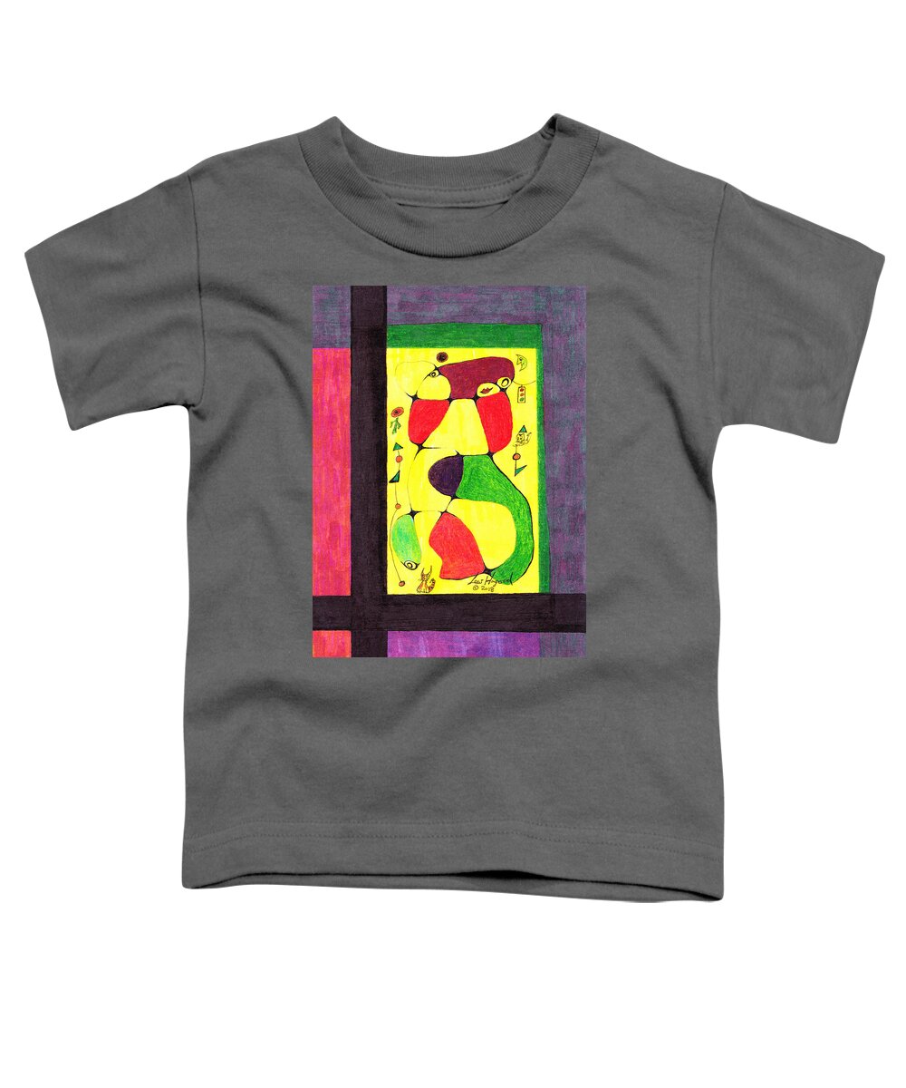 Lew Hagood Toddler T-Shirt featuring the mixed media 46.ab.19 by Lew Hagood