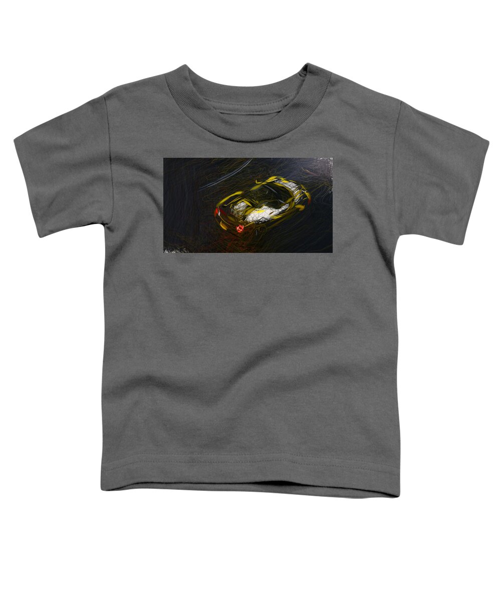 Alfa Toddler T-Shirt featuring the digital art Alfa Romeo 4C Spider Drawing #6 by CarsToon Concept
