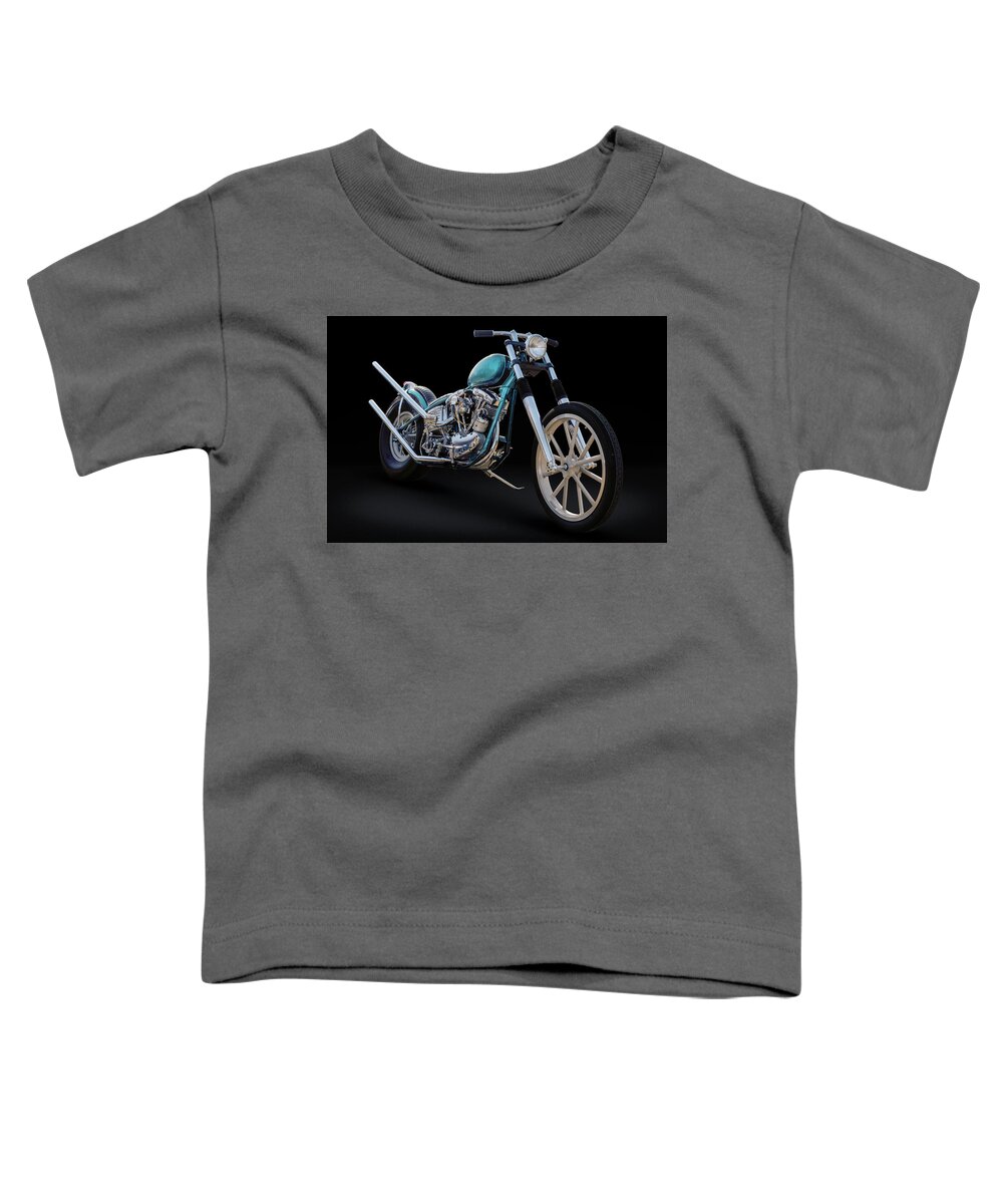 Harley Toddler T-Shirt featuring the photograph 66 Harley Shovelhead by Andy Romanoff