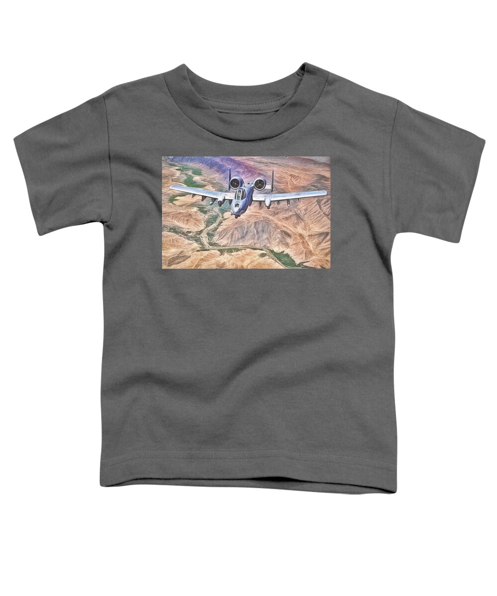 A-10 Toddler T-Shirt featuring the digital art 9065 Foot Pound-Force by David Luebbert