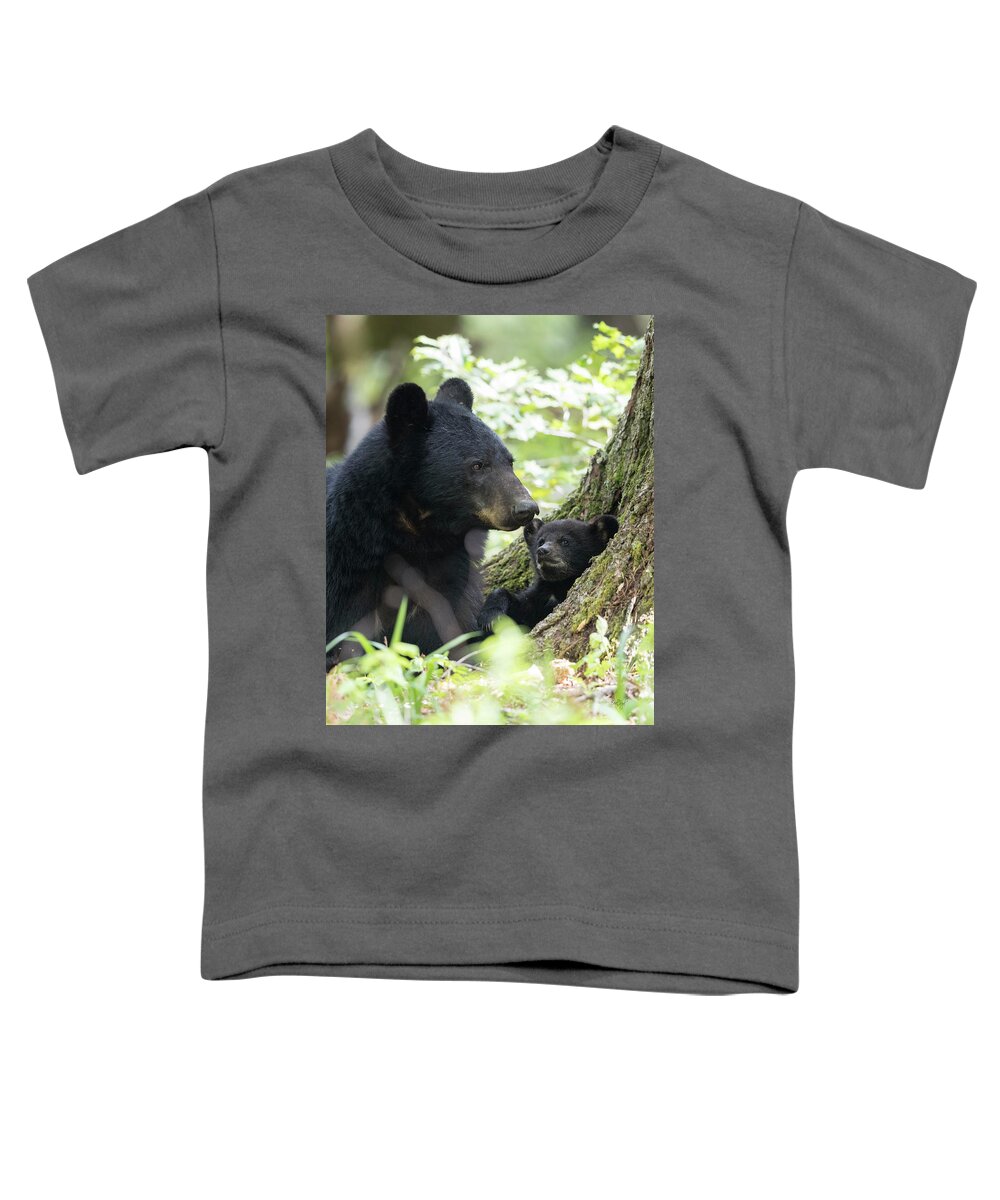 Black Toddler T-Shirt featuring the photograph A Sunny Morning With Mom by Everet Regal