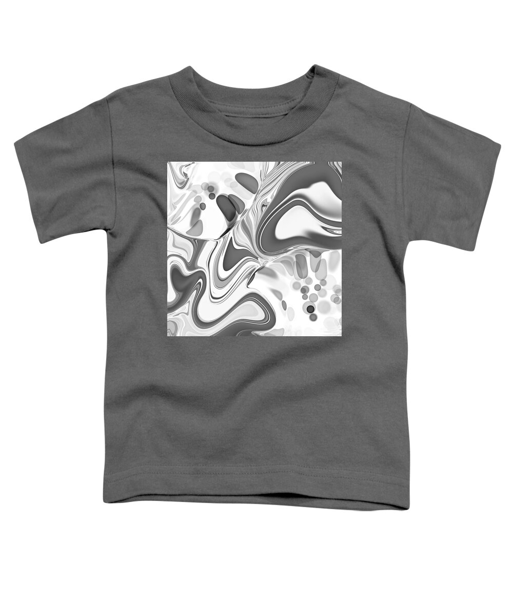 Abstract Toddler T-Shirt featuring the painting Abstract Art marble pattern Black and White by Patricia Piotrak