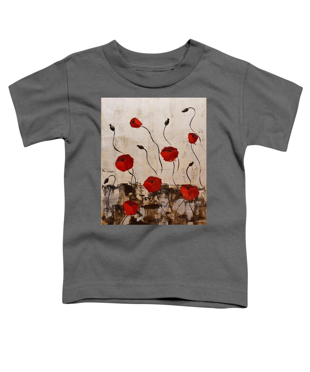 Painting Toddler T-Shirt featuring the painting Abstract Poppy by Jimmy Chuck Smith