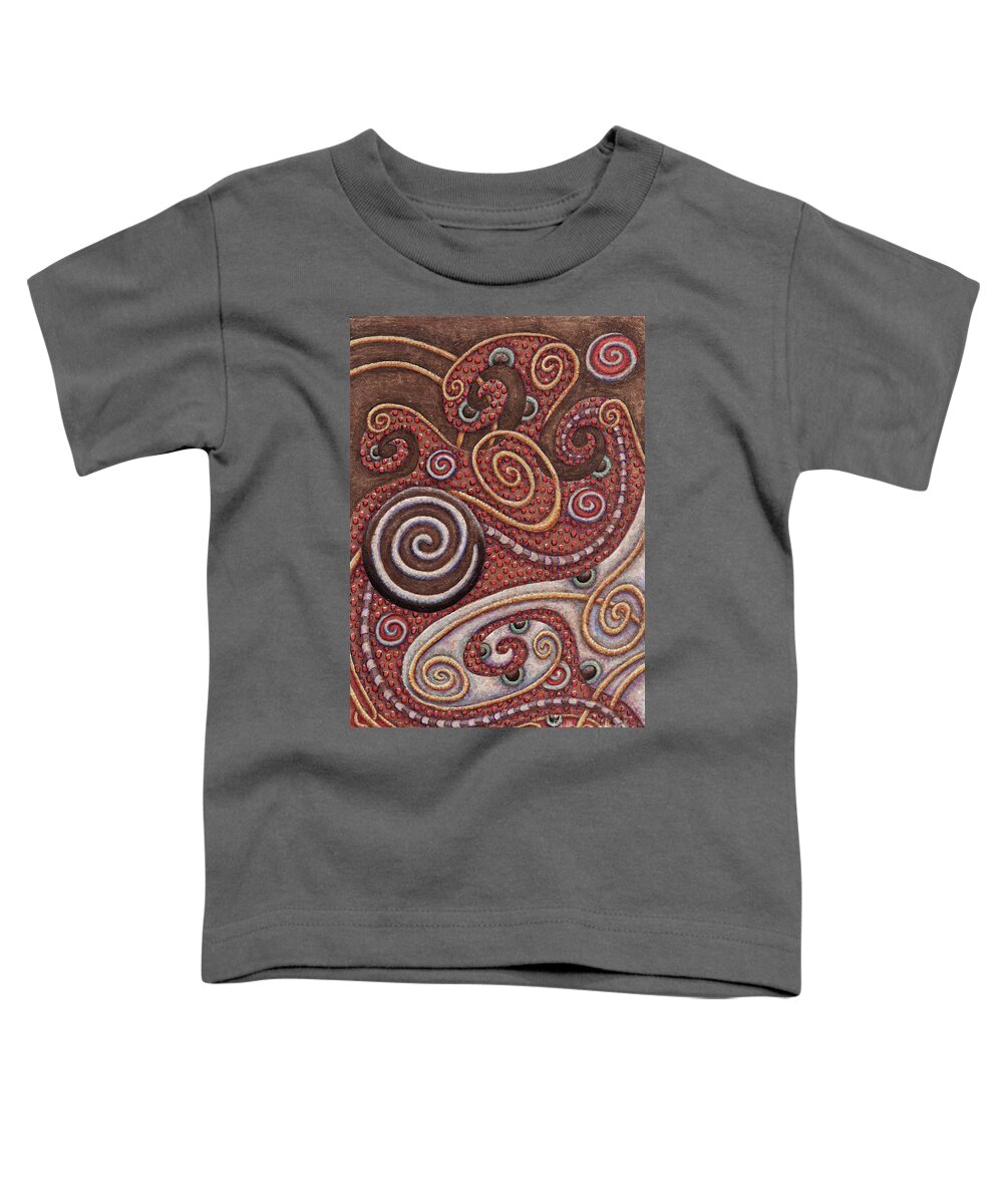 Whimsical Toddler T-Shirt featuring the painting Abstract Spiral 6 by Amy E Fraser
