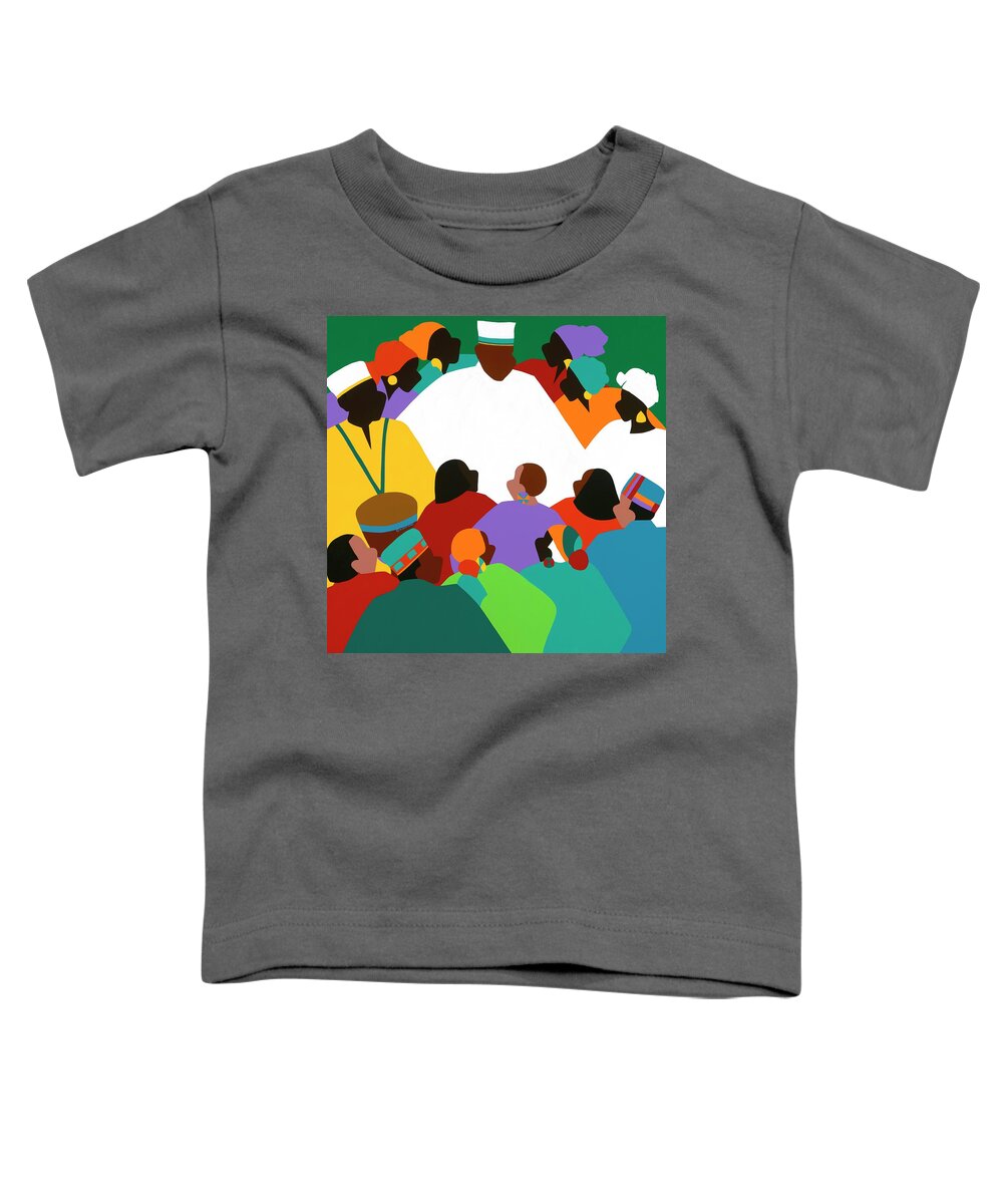 Africa Toddler T-Shirt featuring the painting Africa Year of Return by Synthia SAINT JAMES