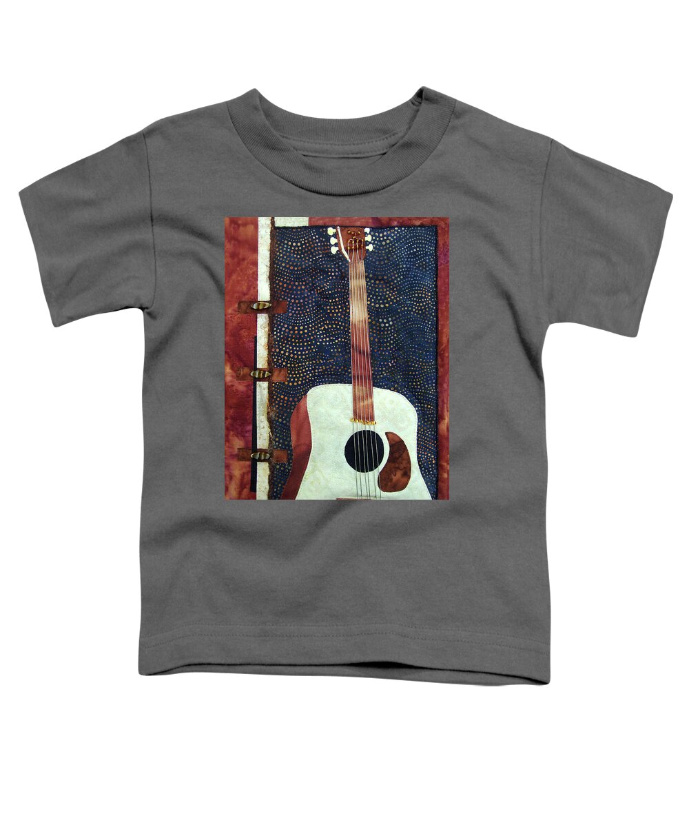 Guitar Toddler T-Shirt featuring the tapestry - textile All That Jazz Guitar by Pam Geisel