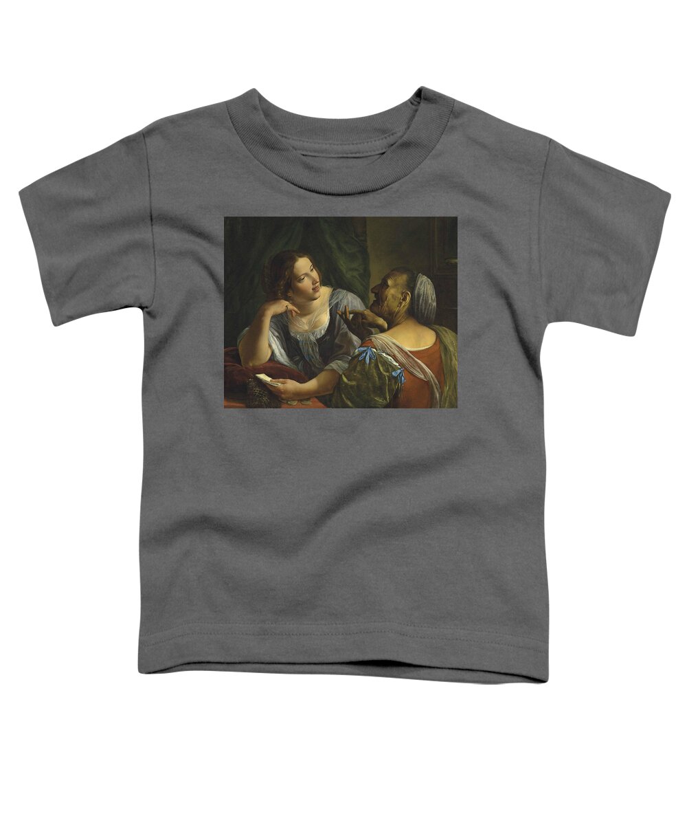 17th Century Art Toddler T-Shirt featuring the painting Allegory of Youth and Old Age by Angelo Caroselli