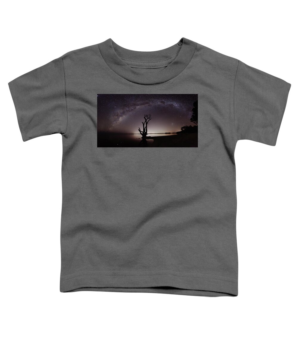 Night Toddler T-Shirt featuring the photograph Alone with the Milky way by Nicolas Lombard