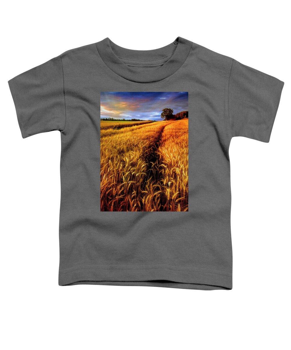 American Toddler T-Shirt featuring the photograph Amber Waves of Grain Painting by Debra and Dave Vanderlaan