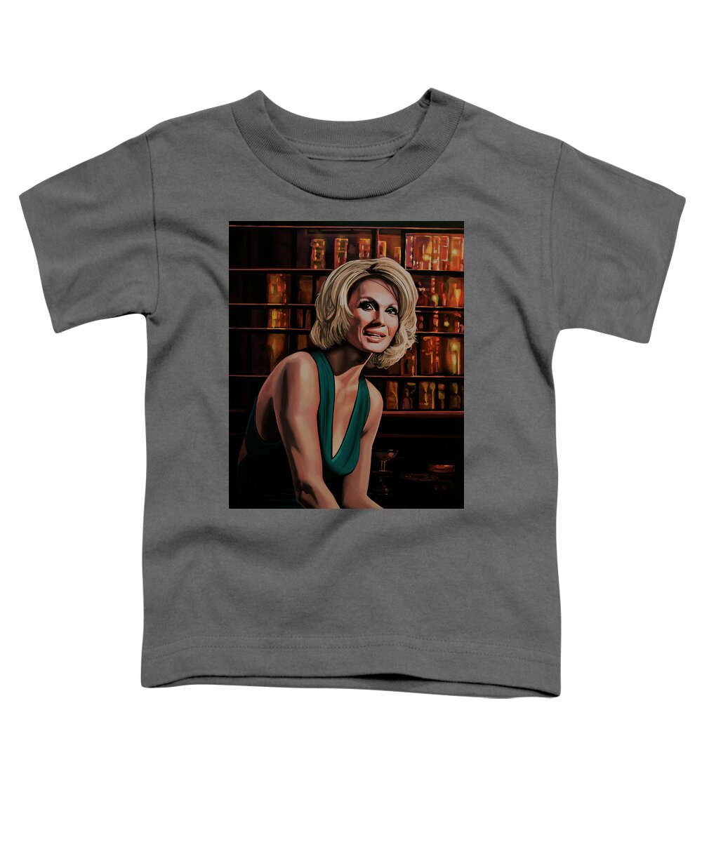 Angie Dickinson Toddler T-Shirt featuring the painting Angie Dickinson Painting by Paul Meijering