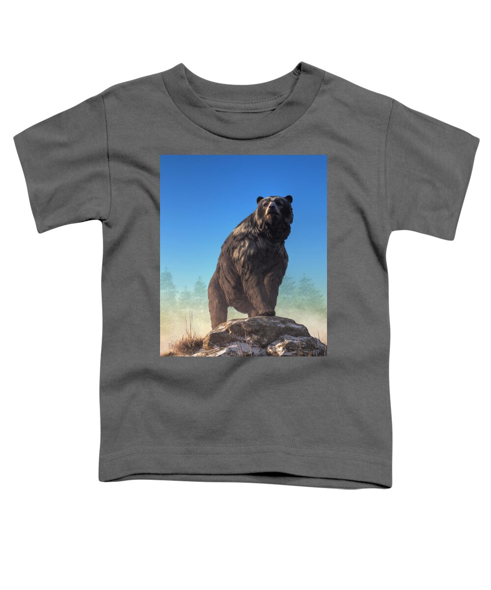 Cave Bear Toddler T-Shirt featuring the digital art Arctodus, The Short Faced Bear by Daniel Eskridge