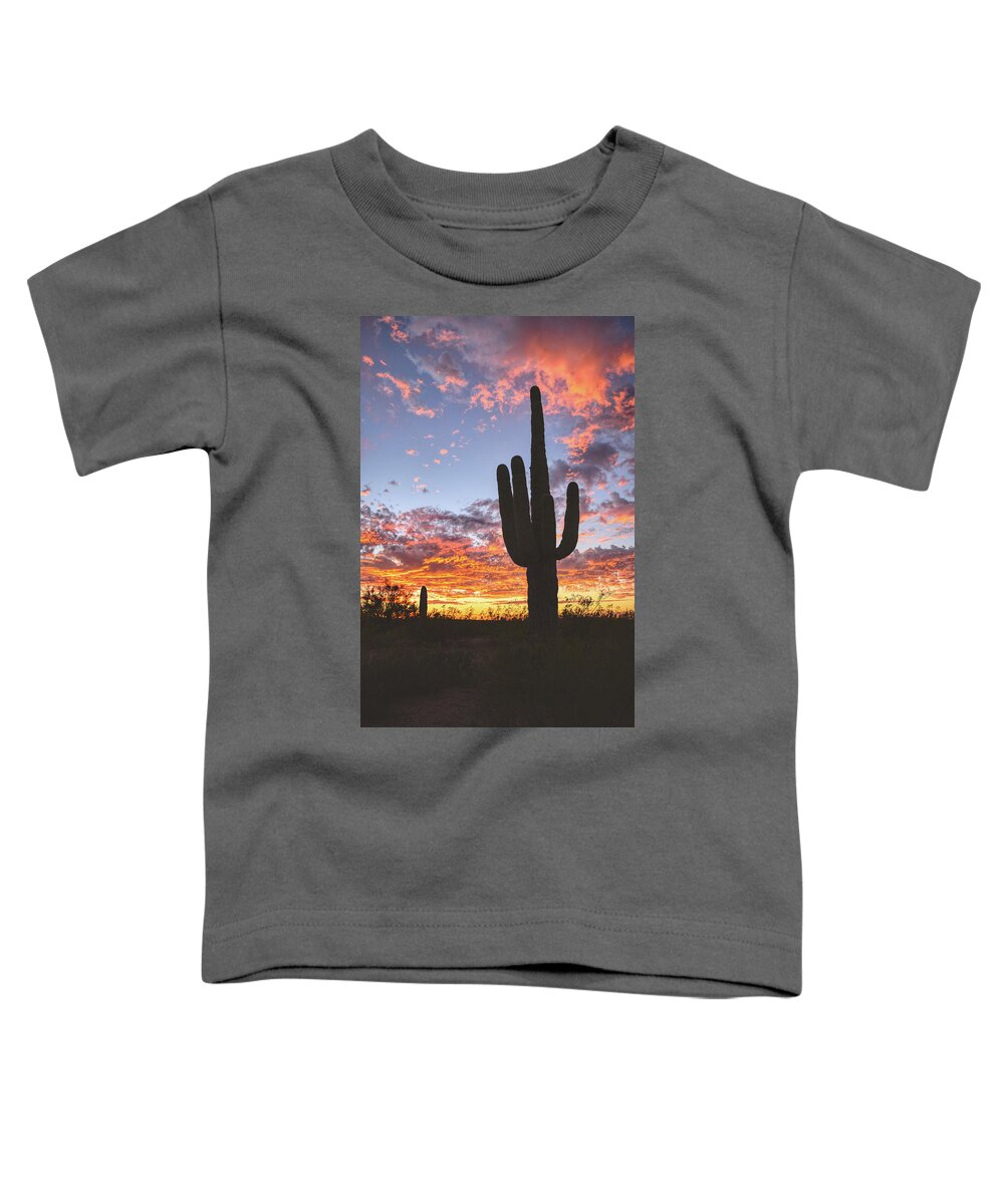 Saguaro Cactus Toddler T-Shirt featuring the photograph Arizona skies by Chance Kafka