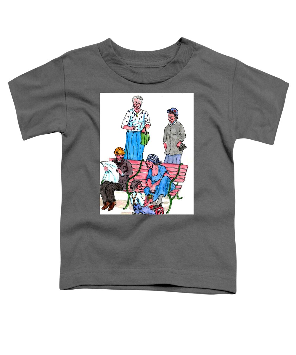 Decent Toddler T-Shirt featuring the painting A Decent woman Never Gets A Shoe Shine In Public. by Philip And Robbie Bracco