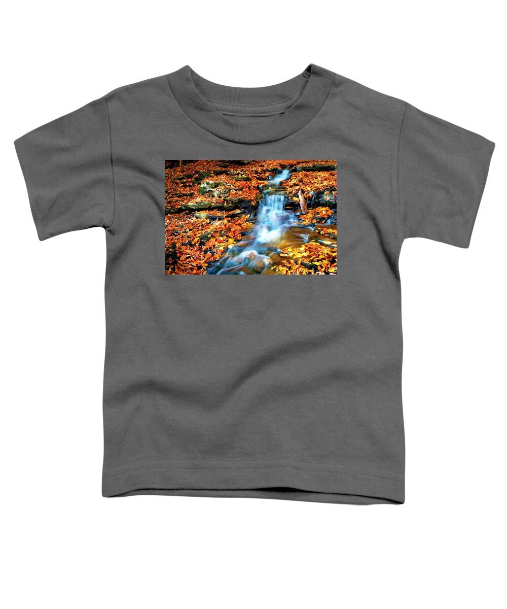 D1-l-2906 Toddler T-Shirt featuring the photograph Autumn Falls - 2906 by Paul W Faust - Impressions of Light