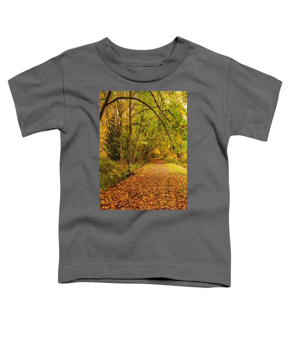 Nature Toddler T-Shirt featuring the photograph Autumn Walk by Bob Cournoyer
